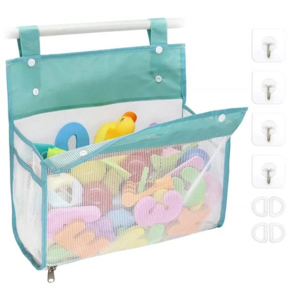 Bath Toy Organizer Multiple Ways to Hang,Extra Large Opening Bathroom Toy Holder